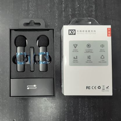 K9 Wireless Lavalier Microphone for iPhone & Android – Noise Reduction